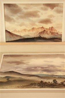 Two works: Mount Waverley landscape and Dolomites, Italy - George William Mansell