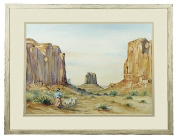 A young girl moving her lambs by Vikki Reed