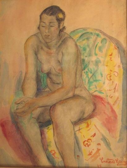 Artwork by Georges Creten, Nude, 1945, Made of Watercolor