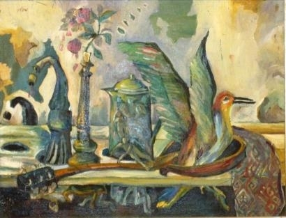 Still Life and a Bird by David Meshulam