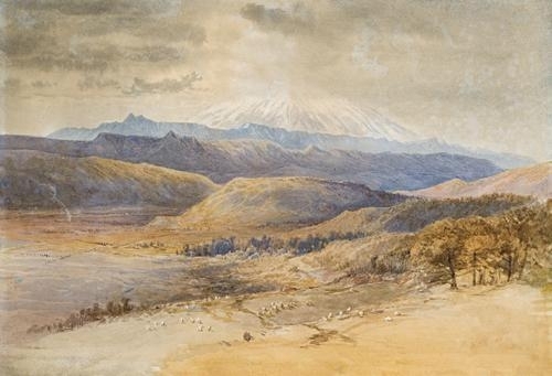 Mt Egmont by Nicolas Chevalier, 1878