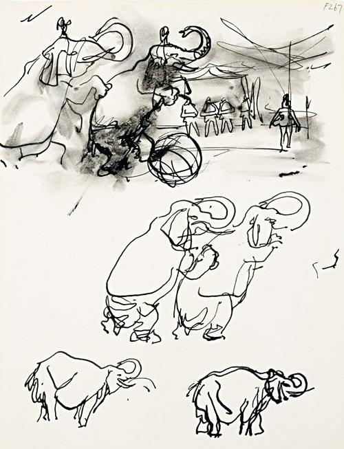 Artwork by William Dobell, 7 works: Animal Studies, Made of various media