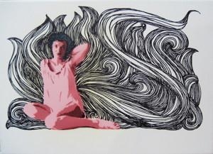 Artwork by Clamity, Got To Do: Lounge, Made of enamel and marker on canvas