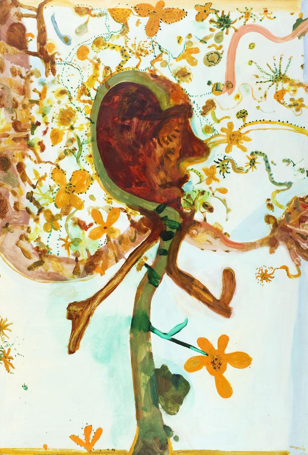 Artwork by John Olsen, Self Portrait (The Afternoon Walk, Dunmoochin), Made of oil on composition board