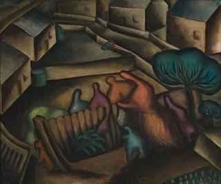 Neighbours (Evening) by David Strachan, circa 1939