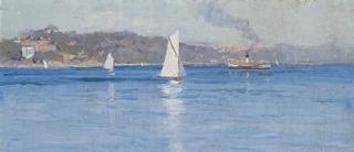 Arrival Of The Ferry by Elioth Gruner, circa 1912