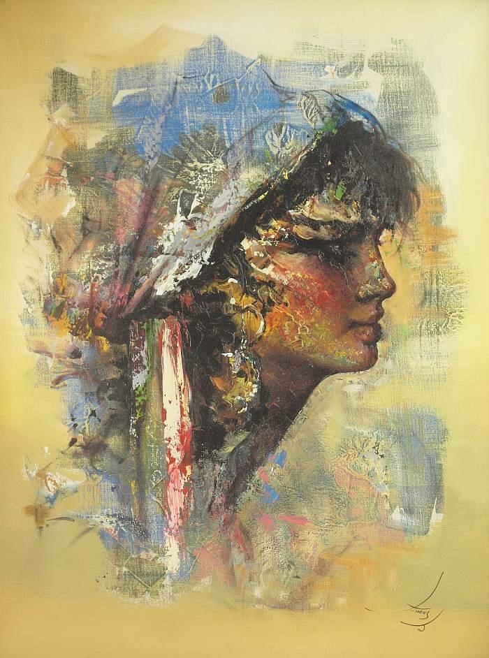 Artwork by Anoush Rahnavardkar, Portrait of a young woman, Made of Oil on canvas