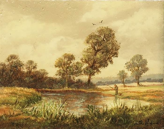 Anglers at the pond by Siegfried Hafeneder