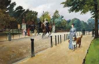 A view of West Carriage Drive, Hyde Park, looking onto the Coalbrookdale Gate by Robert Ponsonby Staples