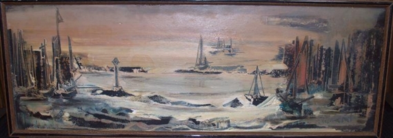 Harbor Scene by Etienne Ret