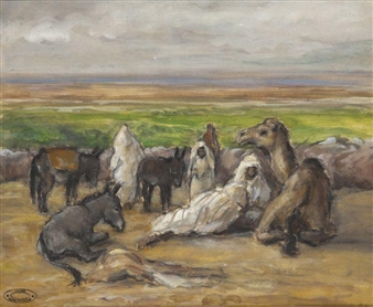 The halt of the caravan - Pierre Petitfour