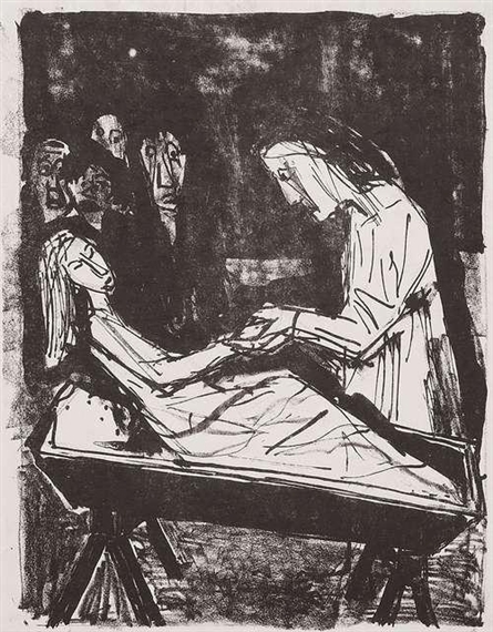 Die Tochter des Jairus (Auferweckung) by Otto Dix, 1960