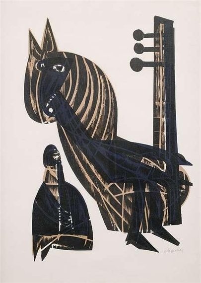 Die Muse by HAP  Grieshaber, 1964