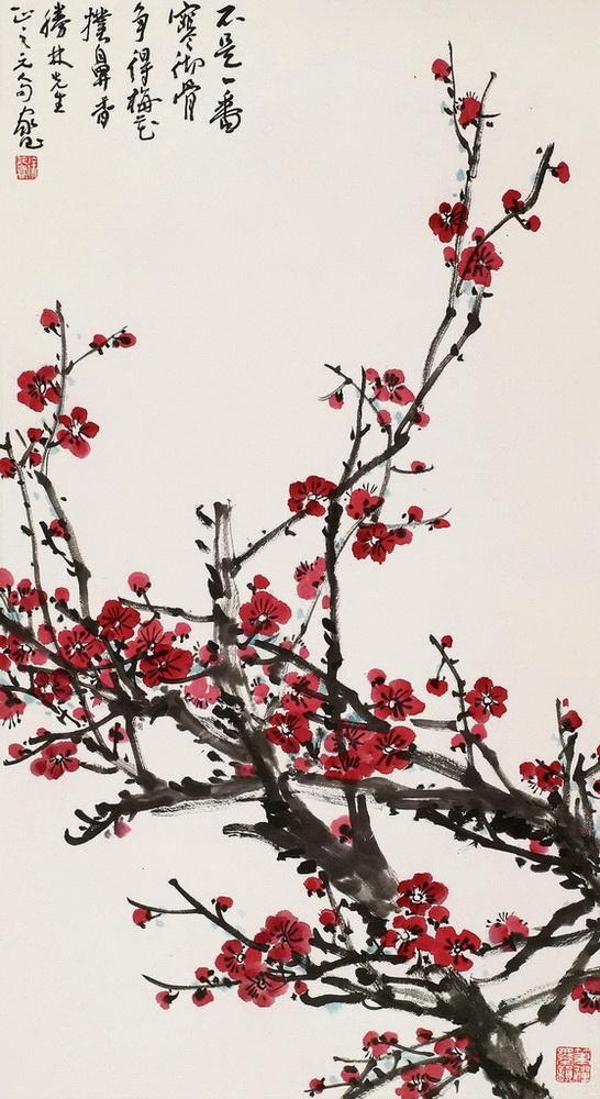 Artwork by Xu Jiachang, Plum, Made of Hanging scroll, ink
