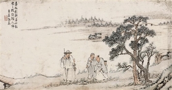 Landscape and Figure - Wang Cun