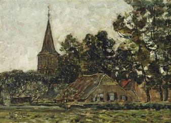 2 works: A view of Gorssel - Jan Adam Zandleven