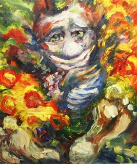 Figure with Smiling Face in Landscape - Lisa Buchanan