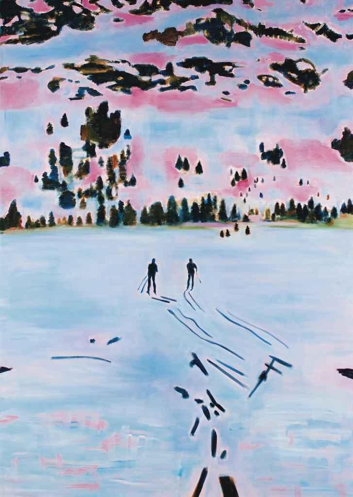 Artwork by Caro Niederer, Langlauf (Cross Country), Made of oil on canvas