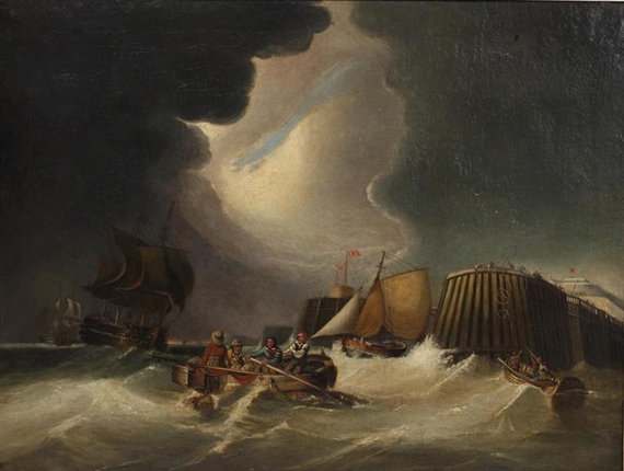 Entering Dover Harbour in a squall by Clarkson Frederick Stanfield