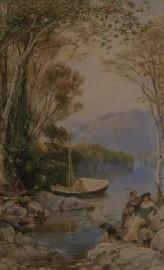 Artwork by Ebenezer Wake Cook, View of Lake Te Anau, New Zealand, Made of Watercolor