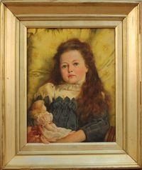 Portrait of a Girl holding a Doll by Constance Copeman, 1892