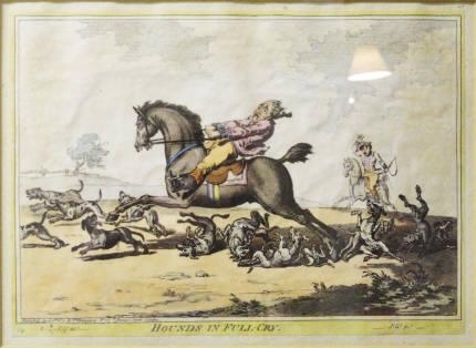 'Hounds in Full Cry', and three by James Gillray