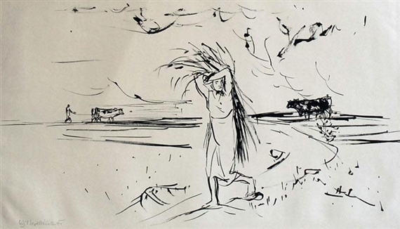 End of harvest by Vojtěch Sedláček, 1944