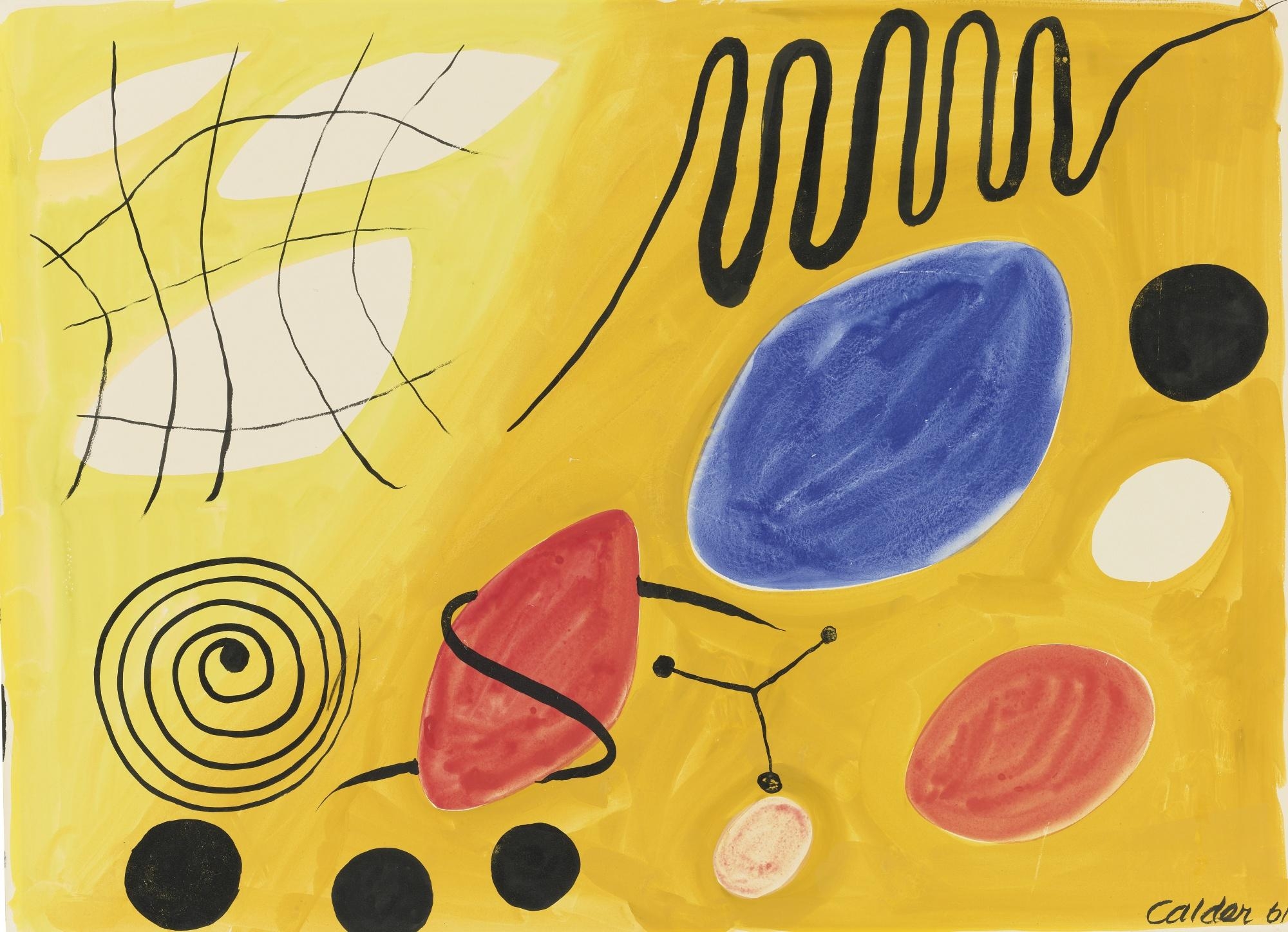 Artwork by Alexander Calder, Untitled, Made of gouache on paper laid down on board