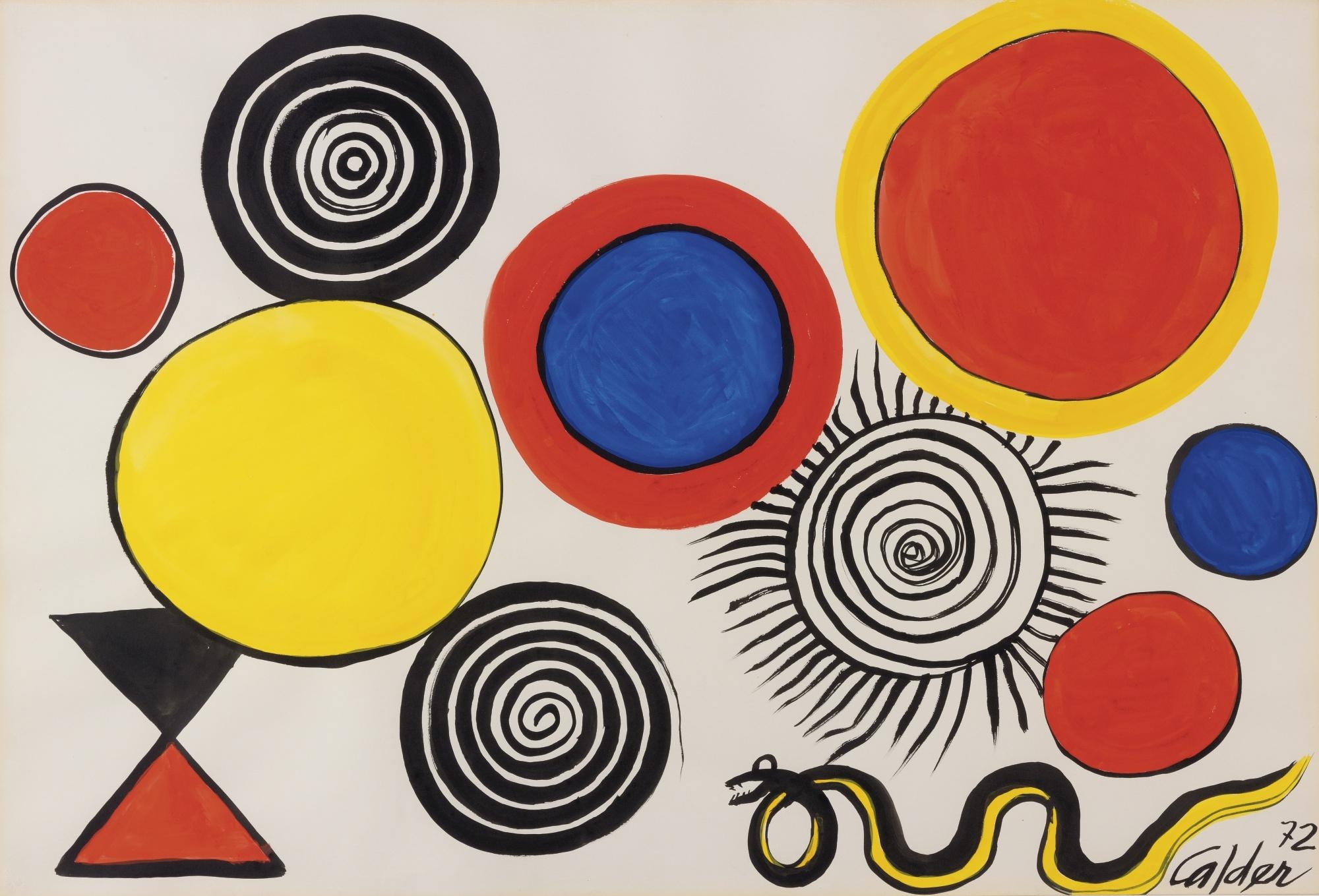Artwork by Alexander Calder, Enchantée, Made of gouache on paper