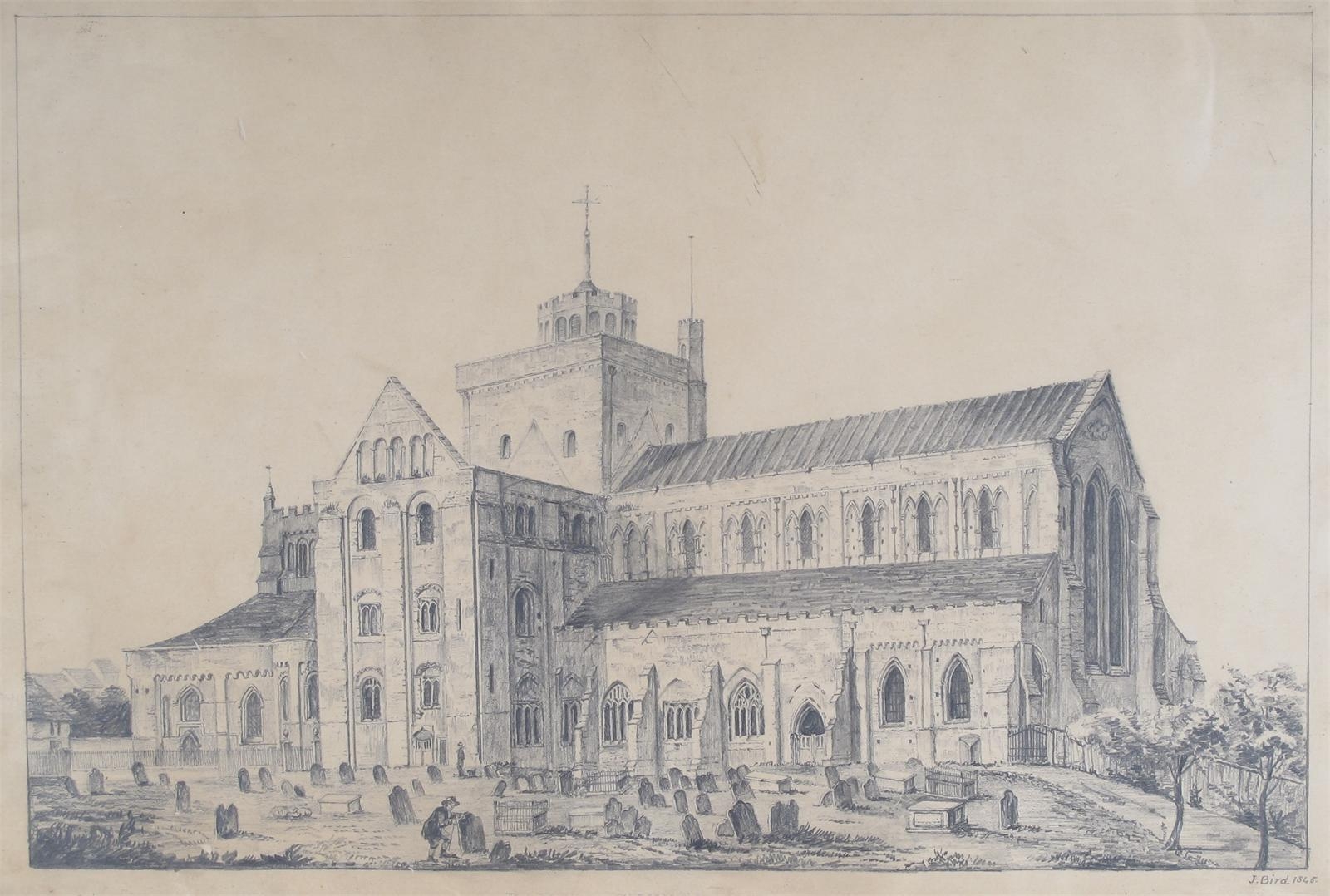 Artwork by J. F. Bird, Romsey Church N.W., Made of pen and ink