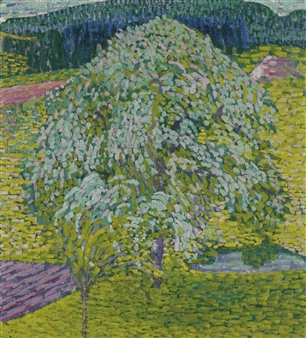 Blühender Obstbaum in Frühlingslandschaft, 1905 - Cuno Amiet
