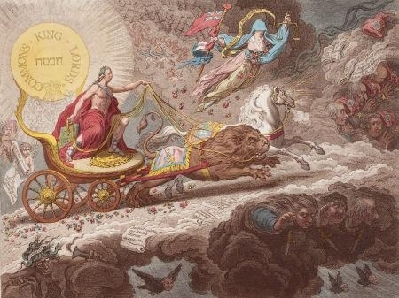 Light Expelling Darkness, Evaporation of Stygian Exhalations (Caricature of King George III as Apollo) by James Gillray, 1795