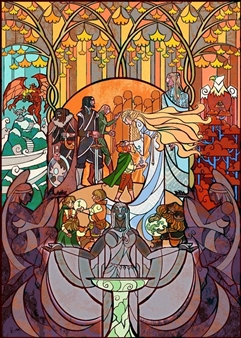 Lovely Stained Glass-Style Illustrations for &#8216;Lord of the Rings&#8217;
