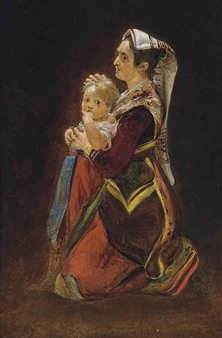 A mother and child - Leopold Rubert