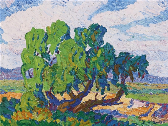 Willows, Pilar, McPherson County, Kansas by Birger Sandzén, circa 1920-1922