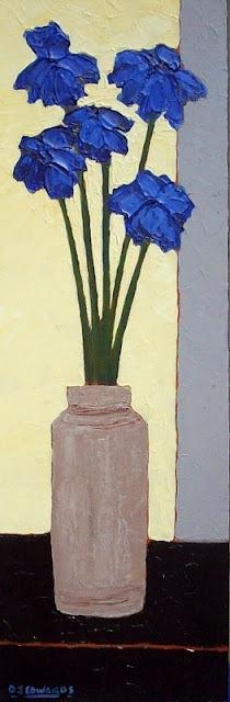 Artwork by David Edwards, Japanese Iris Impression, Made of Acrylic on canvas