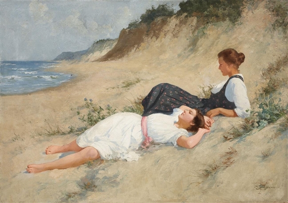 TWO GIRLS BY THE COAST by Hermann Seeger