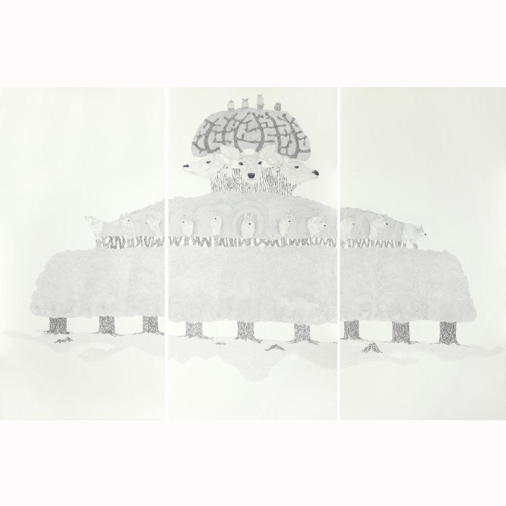 Artwork by Daisuke Nagaoka, TREE(3 WORKS), Made of ink, graphite on paper