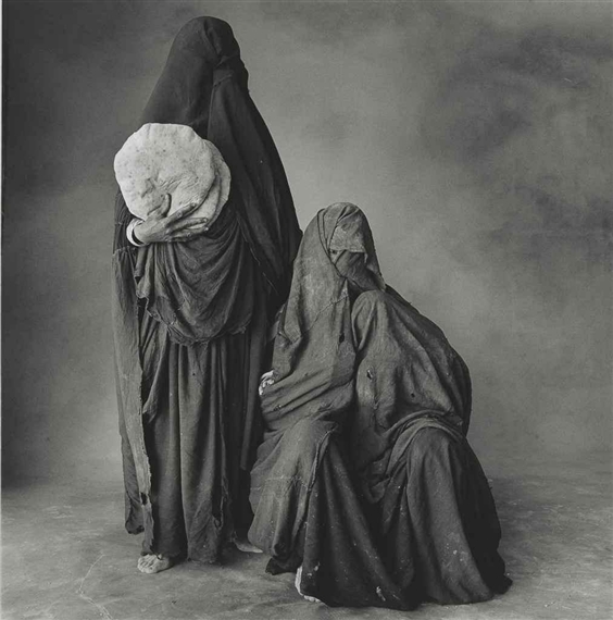 Two Rissani Women, One with Bread, One with Child (Morocco), 1971 by Irving Penn, 1971
