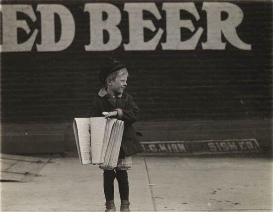 two works: Newspaper boy * Shoe shine boy