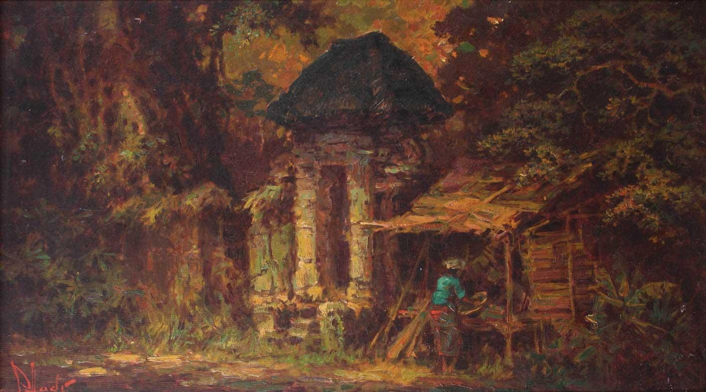 Artwork by R. Hadi, Kehidupan Desa, Made of oil on canvas