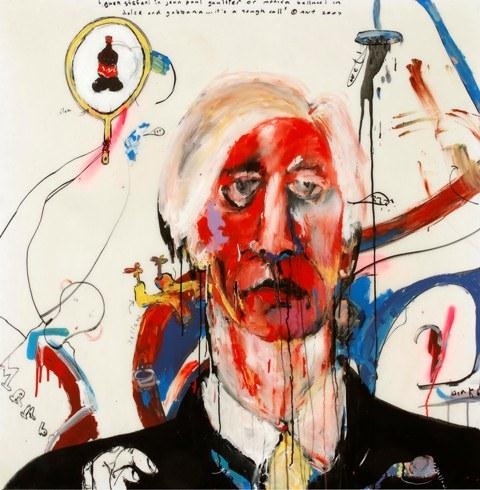 Artwork by Anthony Bennett, It's a Tough Call, Made of mixed media on canvas