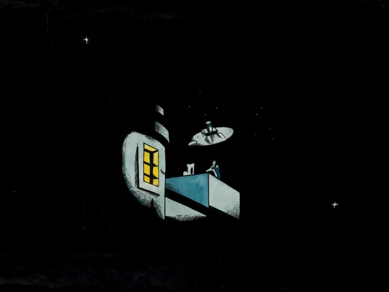 Artwork by Kaja Saudek, UFO, Made of ink, watercolour