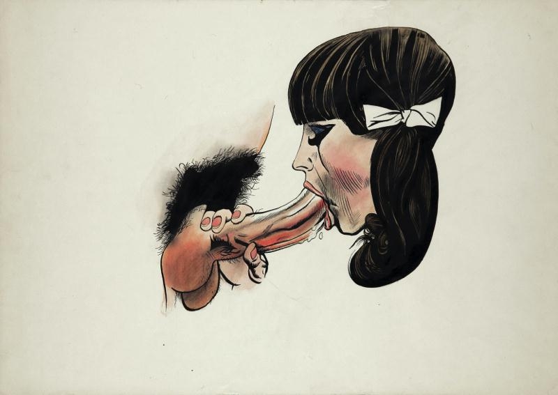Artwork by Kaja Saudek, Oral sex I, Made of combined technique