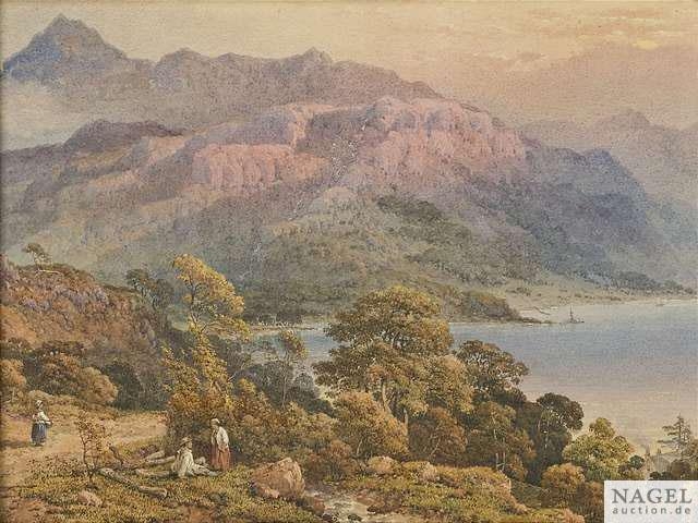 Near Limone at Lake Garda by Jakob Alt, 1849