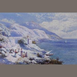 2 Works : Above Passolipo Bay of Naples ; On the Coast of Genoa by Charles Edmund Rowbotham, 1908
