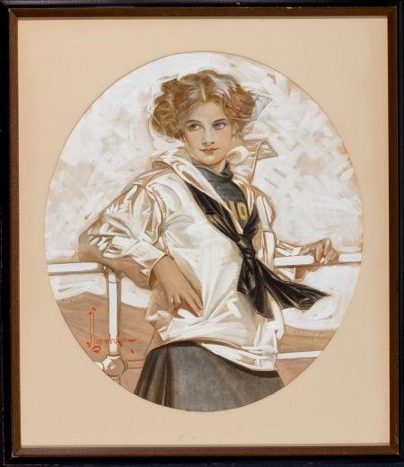 Joseph Christian Leyendecker | Lucky Bag Girl (1910) | MutualArt