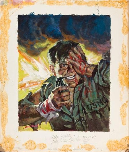 Blood, Guts, and Grenades, Man's Cavalcade cover by Howell Dodd