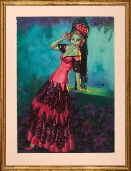 Earl Steffa Moran | Fiesta Queen, Brown & Bigelow calendar pin-up (1940 ...