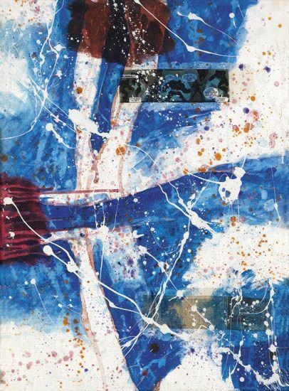 Artwork by Charles Huntley Nelson, Surinama, Made of Mixed media and paper collage on wove paper